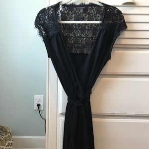 Black wrap dress with lace detail size medium